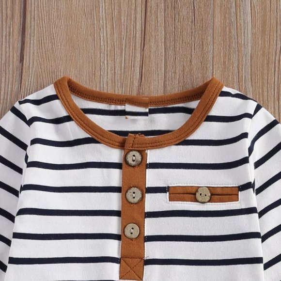 Spring Gentleman Outfit  Pants Fall Thanksgiving Clothes Boy Set Bodysuit - Picture 6 of 7